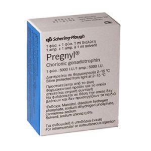 Buy Pregnyl (HCG) 5000 IU/Amp + 1 Amp Solvent
